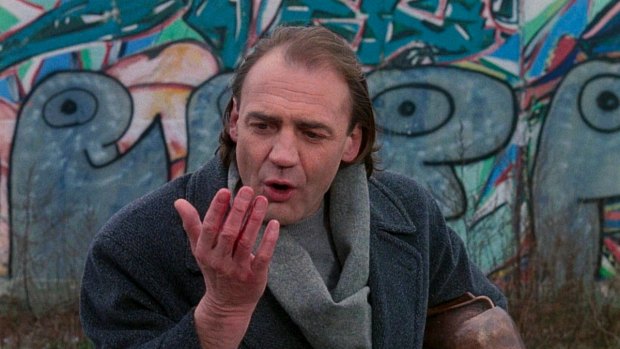 Bruno Ganz as the angel Damiel in <i>Wings of Desire</I>.