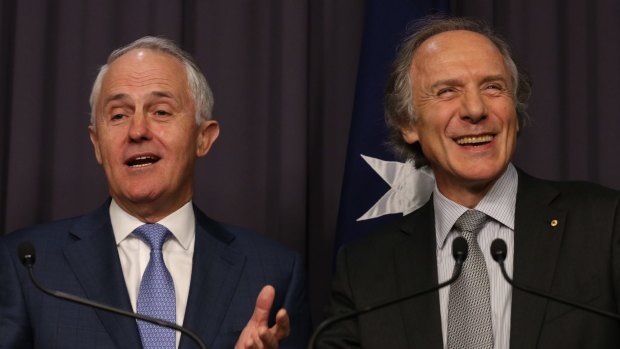 Prime Minister Malcolm Turnbull with Chief Scientist Alan Finkel.