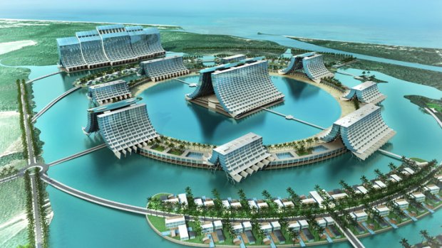 Artist's impression of the $4.2 billion mega-resort and casino proposed for far north Queensland.