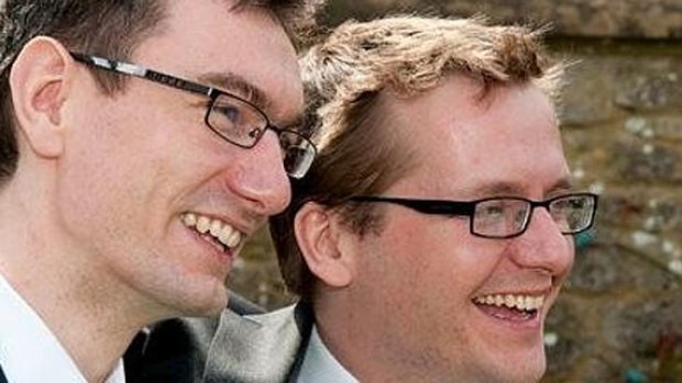 Physicist Sean Barrett who died in the accident, pictured here with a friend.  He is on the right.