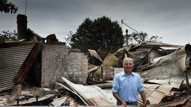 Frank Bonatesta returns to his property, which was destroyed in the Indigo Valley fire.