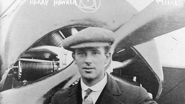 Magnificent Harry Hawker and his flying machine.