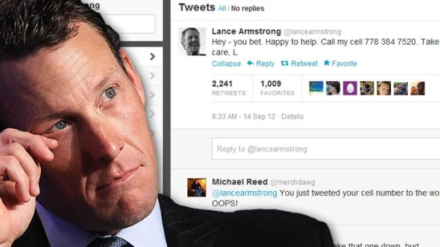 Lance Armstrong, and the tweet that has social media users scratching their heads.