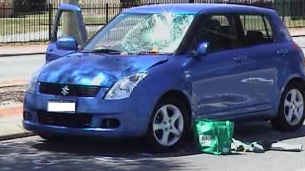 Mrs Crossley was fatally injured when she was struck by this car outside Midland Gate Shopping Centre.