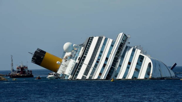 Ran aground ... The cruise liner Costa Concordia, which capsized in January 2012.