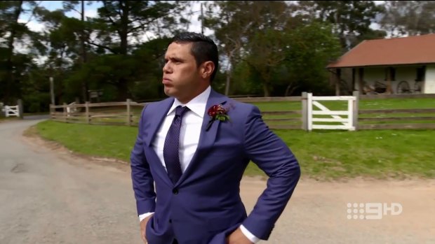 Sarah's nervous groom Telv is the first Aboriginal man to star on Married At First Sight.