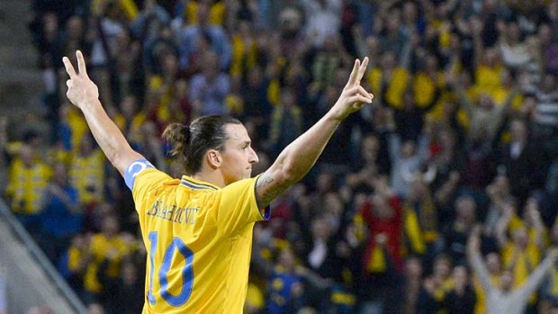 Zlatan the Great: Zlatan Ibrahimovic celebrates after four goals for Sweden against England, including one of the best ever seen.