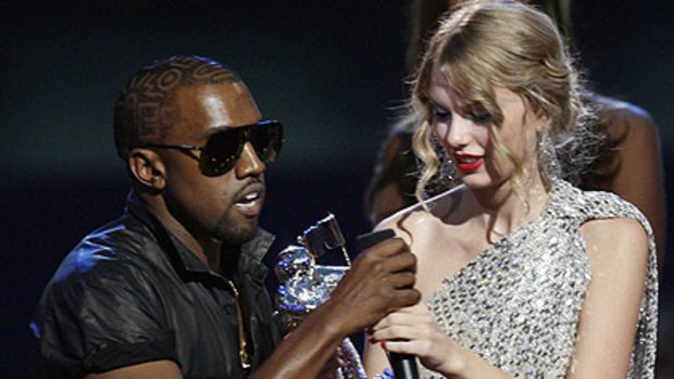 Kanye West spoils Taylor Swift's MTV Awards win in 2009.