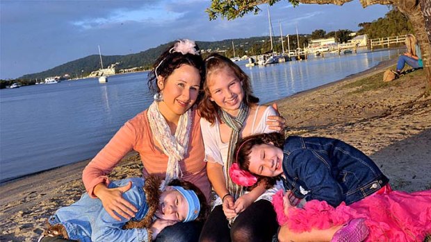 Sad end ... Matt Golinski's wife, Rachael, with their daughters Starlia, Sage and Willow.