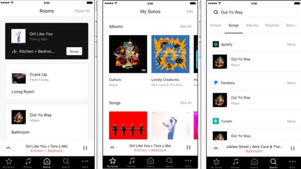 The new-look Sonos app.