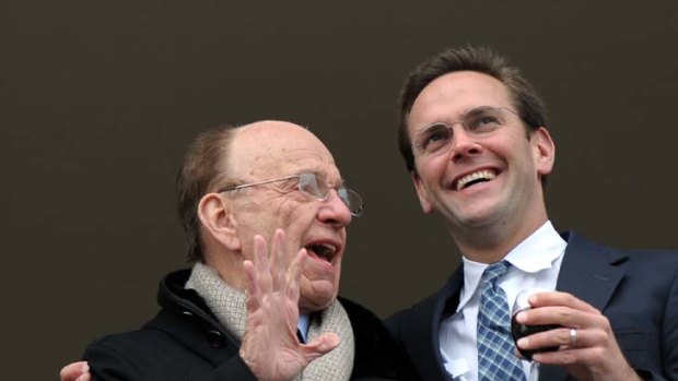 Media mogul Rupert Murdoch and son James.