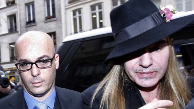 Facing six months' jail ... John Galliano (right), pictured with his lawyer.
