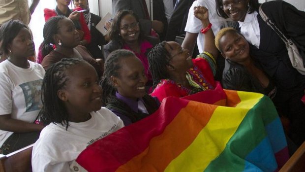 Members of Uganda's gay community celebrate the decision.