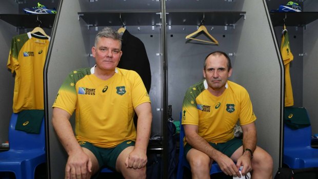 Kings for a day: Daniel Lane and Rupert Guinness model the World Cup jersey.