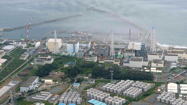 Contamination fears: An aerial view of the tsunami-crippled Fukushima Daiichi nuclear power plant.