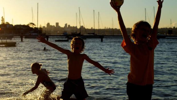 Boys of summer: Youngsters play at Redleaf Pool in Double Bay.