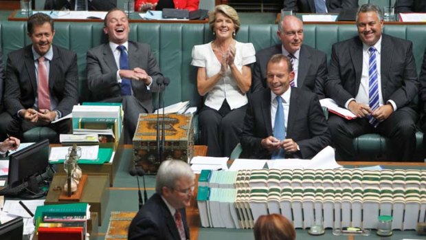 Back in harness &#8230; the opposition front bench enjoyed their first day back when Federal Parliament resumed yesterday.