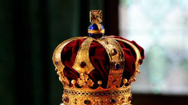 The Hanoverian royal crown  at Marienburg Castle near Pattensen, Germany. Prince Ernst August of Hanover presented the insignia of the Hanoverian kings in the former summer residence of the House of Welf. 