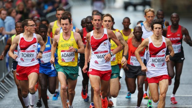 Steven Way leads the marathon.