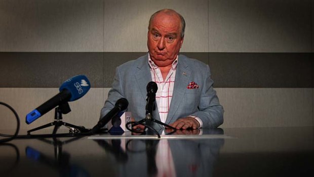 Alan Jones at his press conference.