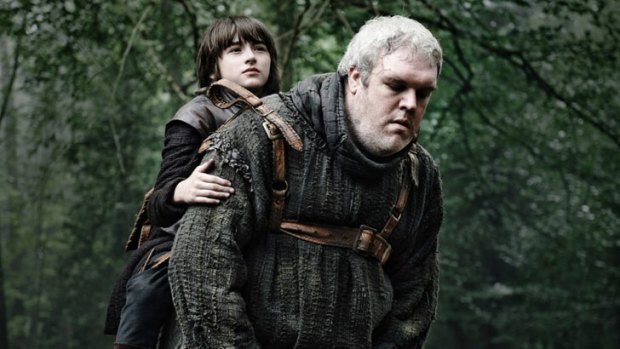 Kristian Nairn (right) as Hodor in Game of Thrones.