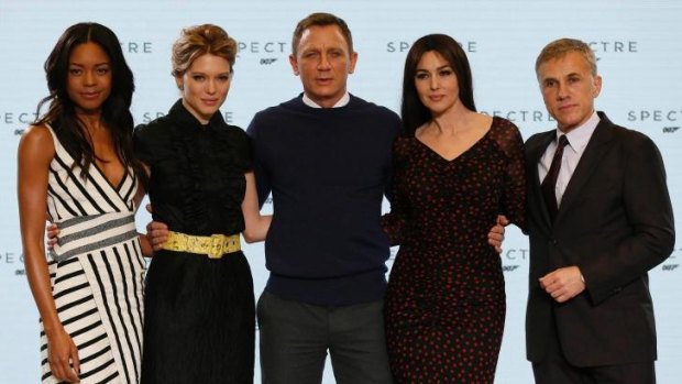 The <i>Spectre</i> cast: Naomie Harris, Lea Seydoux, Daniel Craig, Monica Bellucci and Christoph Waltz.
