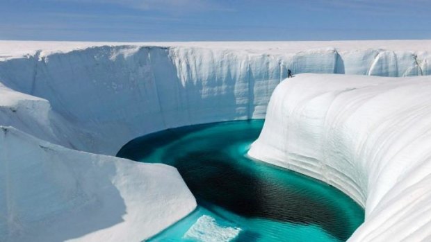Greenland's ice sheet is melting.