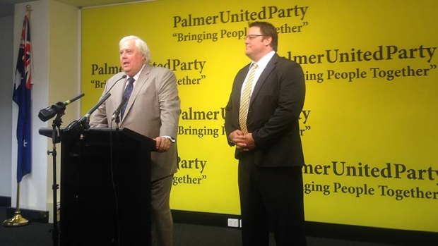 Clive Palmer announces Glenn Lazarus will be the Palmer United Party's Senate leader.