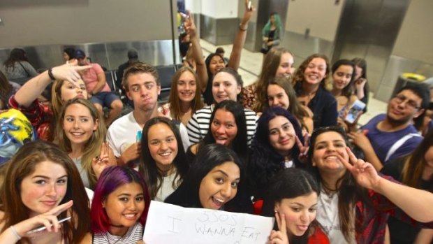 One Direction fans waited hours at Sydney Airport for the band to arrive.