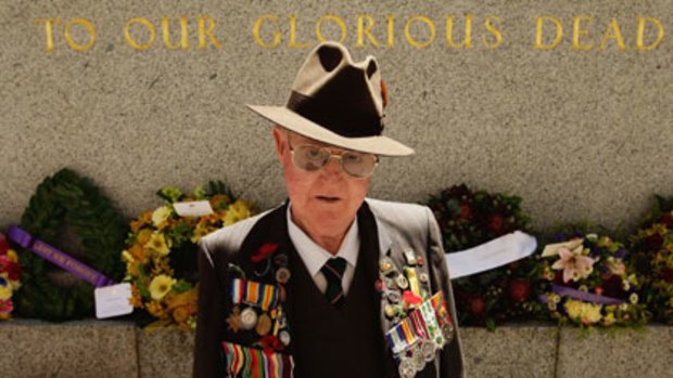 Gordon Tisdell in Sydney on Remembrance Day last year.