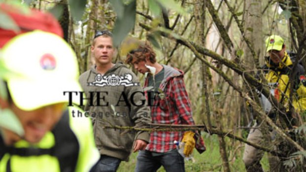 First pictures of the lost teens emerging from the bush near Lorne. More in tomorrow's Age.