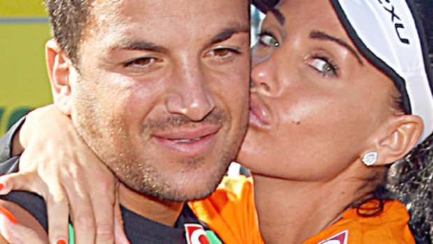 Love on the run ... Katie Price and Peter Andre.