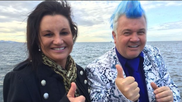 Senator Jacqui Lambie and Geelong Mayor Darryn Lyons promote a Bass Strait catamaran service 