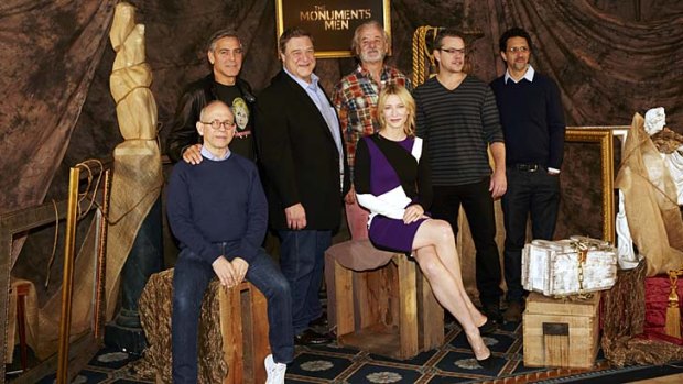 The cast of <em>The Monuments Men</em> in Los Angeles.