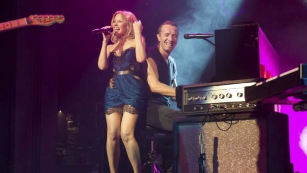 Kylie performs with Coldplay at Sydney's Enmore Theatre