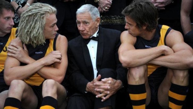 Tommy Hafey with with Ben Nason and Brett Deledio in 2011.