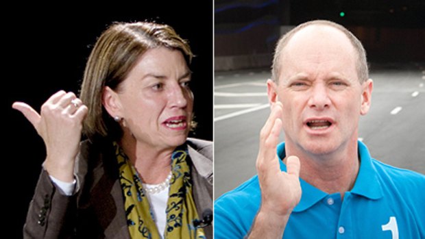 Locking horns ... there are several issues on which Premier Anna Bligh and Brisbane's Lord Mayor Campbell Newman are at odds.