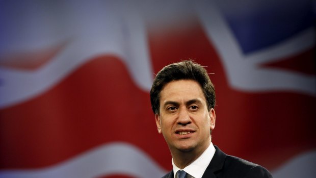 Britain's opposition Labour Party leader Ed Miliband on the campaign trail.