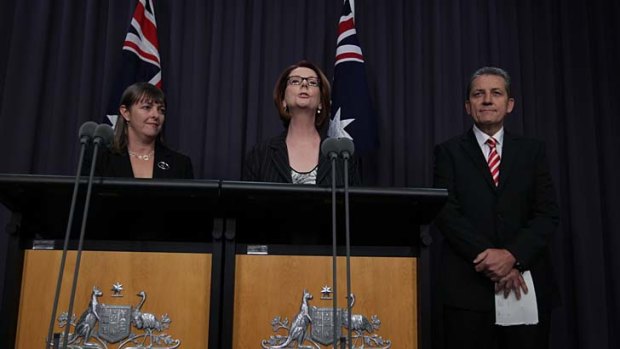 Timing, not content, an issue ... Julia Gillard announced the resignation of Nicola Roxon and Chris Evans early partly to subdue leadership tensions.