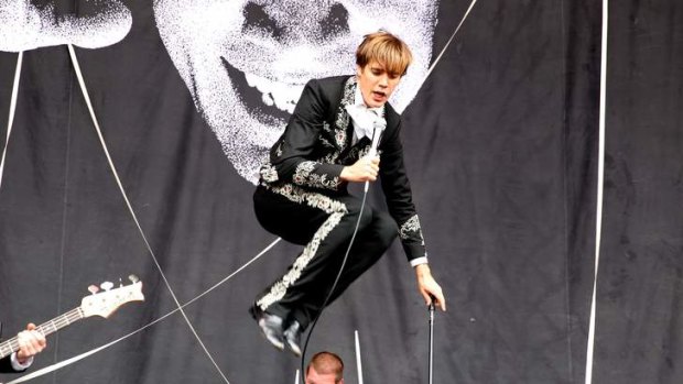 Jammed: The Hives' Pelle Almqvist has all the space he could possibly want.