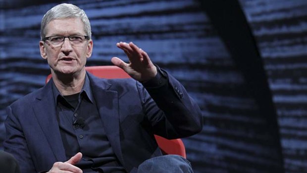Apple CEO Tim Cook is pictured at the All Things Digital conference in Los Angeles.