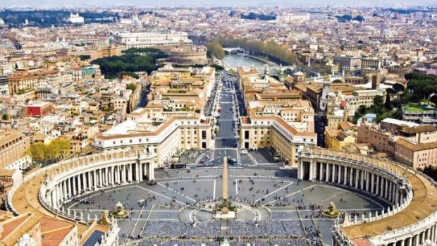 Rome seen from the Sistine Chapel, St Peters Square.