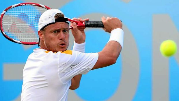 Court change: Lleyton Hewitt bowed out after having to change court mid-match.