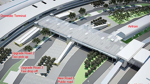 The layout of the Brisbane Domestic Airport terminal when all upgrades are completed. <B><A href= http://images.brisbanetimes.com.au/file/2010/11/16/2046183/airport.pdf > VIEW IN FULL </a></b>