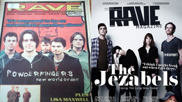 An issue of <i>Rave Magazine</i> from 1998, left, and from 2012. The magazine's publisher announced yesterday it would close.