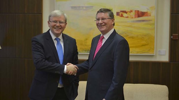 No agreement: Prime Minister Kevin Rudd and Premier Denis Napthine.