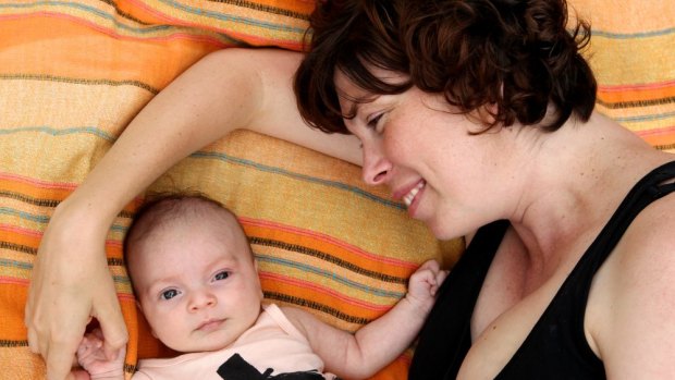 "There are some very beautiful things about having a baby": Melita Tickle with Dahli.