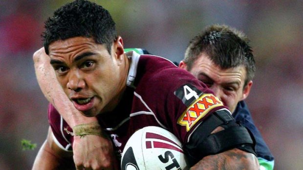 Out ... Willie Tonga leaves a void in the Maroons centres.