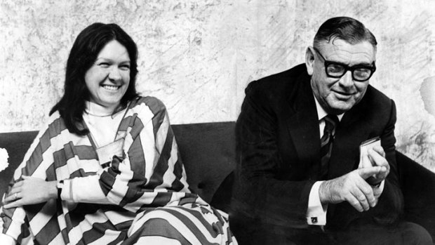 Gina Rinehart and her father Lang Hancock pictured in 1977.
