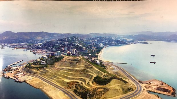 The brochure for the Paga Hill development showing the headland that has been cleared for development.